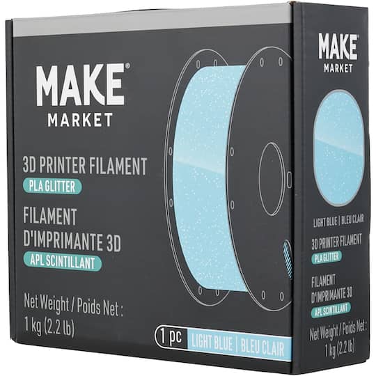 1.75mm Glitter PLA 3D Printer Filament, 2.2lb. by Make Market®